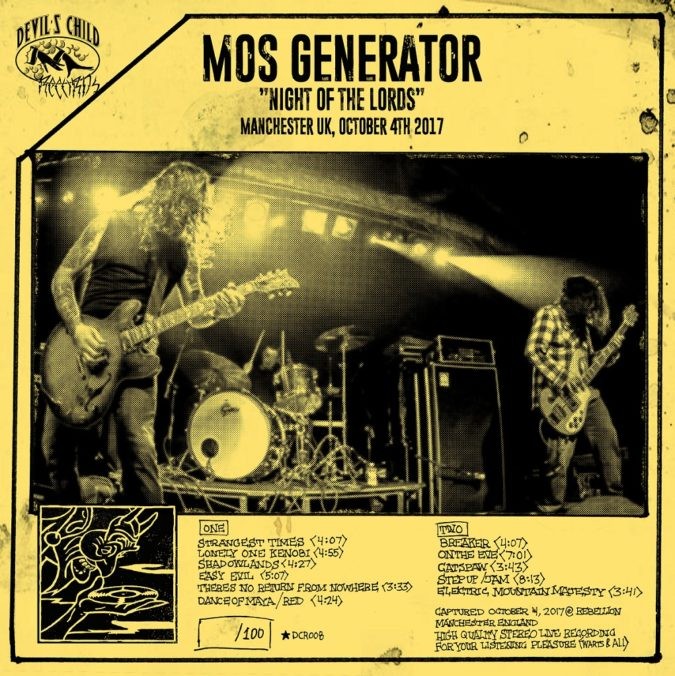 MOS GENERATOR Live Album 'Night Of The Lords' Out Via Devil's Child Records  ⋆ Riff Relevant